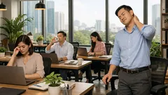 Buồn ngủ 1–3 giờ chiều: 6 động tác giãn cơ tại bàn giúp tỉnh táo nhanh